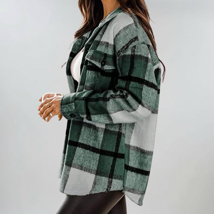 Wexmere | Cosy Checked Button Jacket