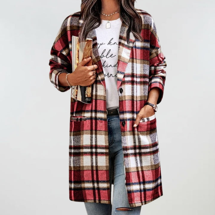 Clovewick | Cosy Checked Button Coat