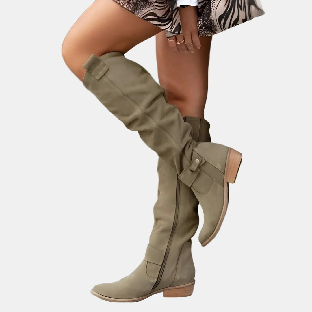 Elvara | Suede Low-Heeled Boots