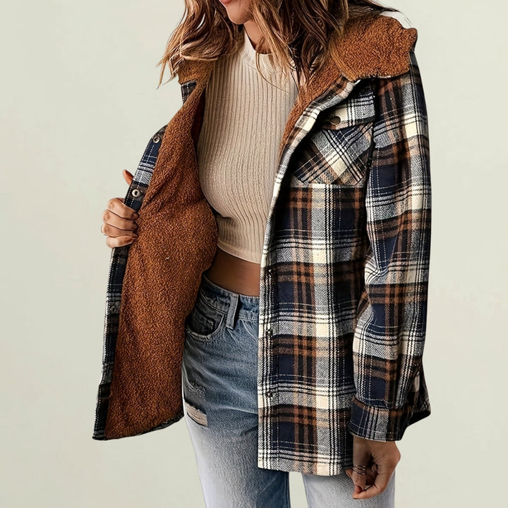 Alderby | Cosy Checked Zip Jacket