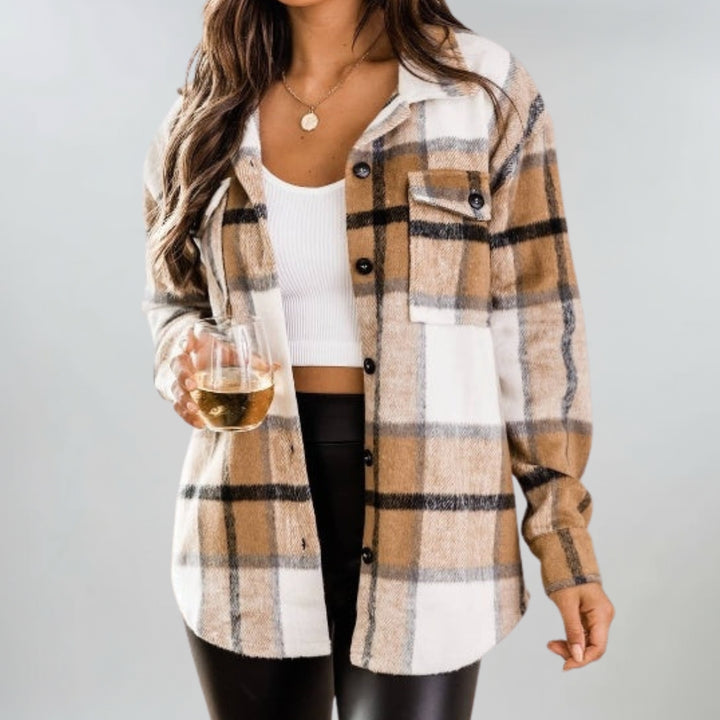 Wexmere | Cosy Checked Button Jacket