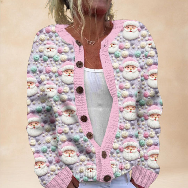 Elspeth | Santa Print Cardigan