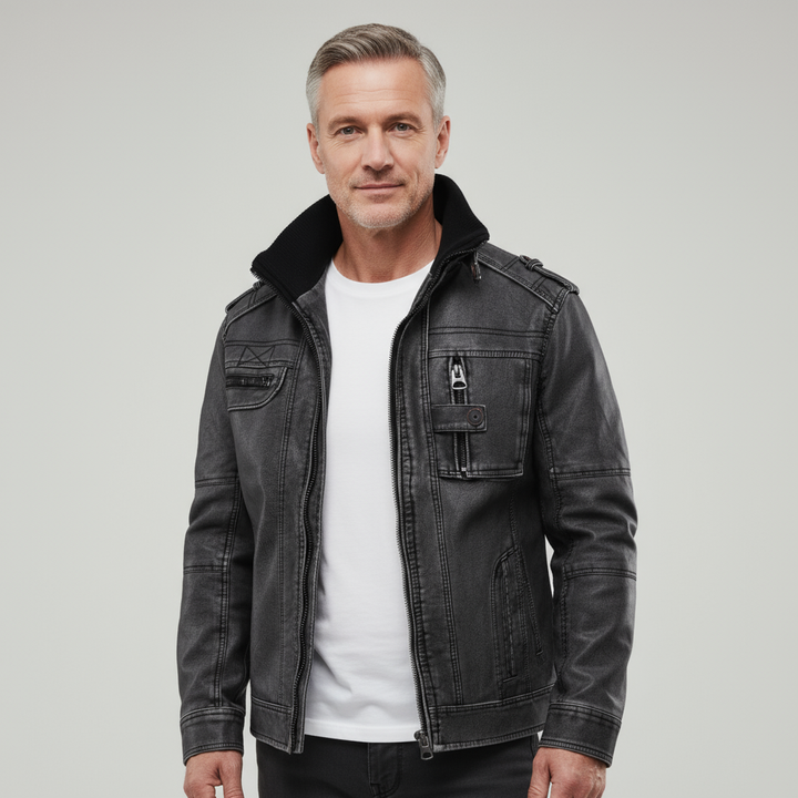 Marlow | Weather-Ready Men’s Leather Jacket
